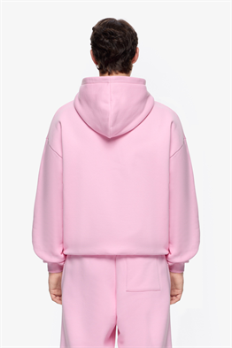 Fermuarlı Kapişonlu Sweat-Pembe