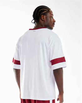 File Kumaş Spor   Oversize  T shirt-Bordo