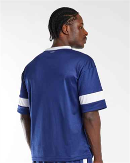 File Kumaş Spor   Oversize  T shirt-Lacivert-Beyaz