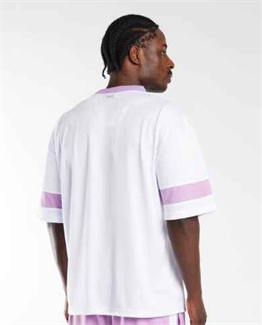 File Kumaş Spor   Oversize  T shirt-Lila Açık