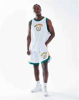 File Kumaş Spor Şort-Turuncu-Beyaz