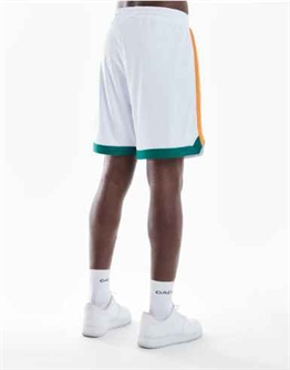 File Kumaş Spor Şort-Turuncu-Beyaz