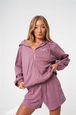 Fitilli Kumaş Femuarlı Boyfriend  Şort-Gülkurusu