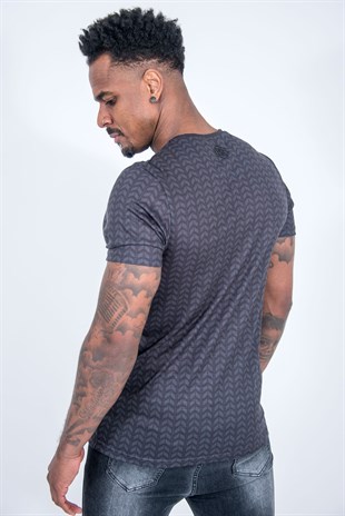 Gizli Baskılı T shirt-Antrasit