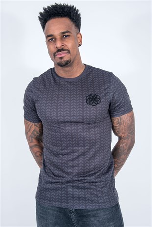 Gizli Baskılı T shirt-Antrasit