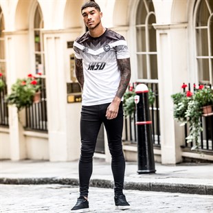 Göğüsü Logolu Long T shirt-Gri