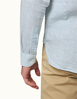 HAM KETEN GÖMLEK-Mavi Açık