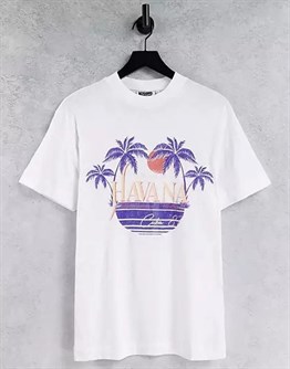 Havana Palm   T shirt-Beyaz