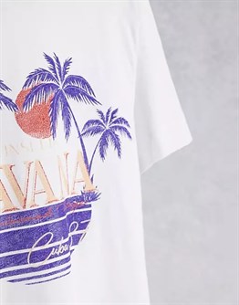 Havana Palm   T shirt-Beyaz