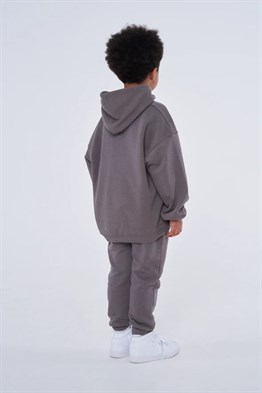 İmza Baskılı Çocuk Sweat-Kahve