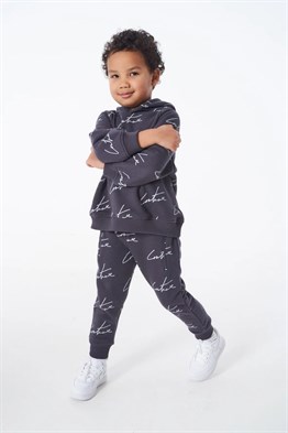 İmza Baskılı Jogger  Eşofman Altı-Antrasit