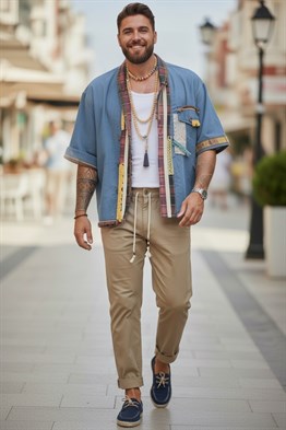 JEAN KİMONO-Mavi