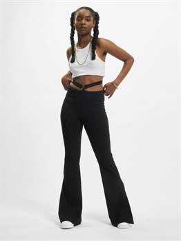 Jersey flare Pantolon-Siyah