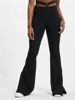 Jersey flare Pantolon-Siyah