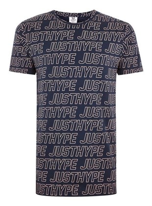 Just Hype Yazılı T shirt-Lacivert-Pembe