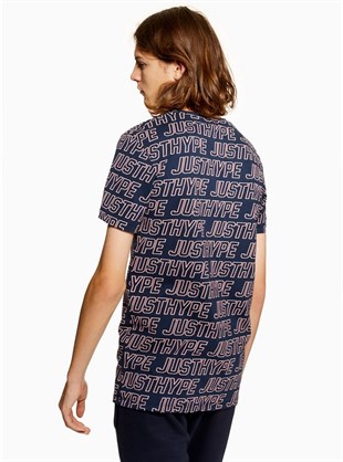 Just Hype Yazılı T shirt-Lacivert-Pembe