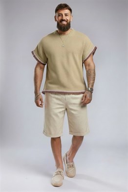 Kolsuz T-shirt-Bej