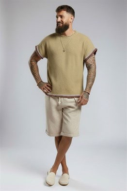 Kolsuz T-shirt-Bej