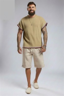 Kolsuz T-shirt-Bej