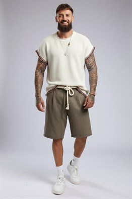 Kolsuz T-shirt-Krem
