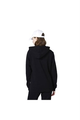Kolu baskılı Oversize Kapişonlu Sweat-Siyah