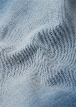 Likralı Eskitmeli Jean Şort-Mavi Açık