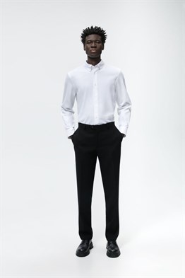 Likralı Gömlek-Beyaz