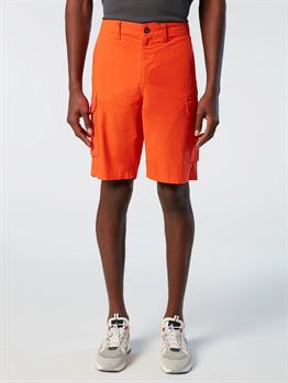 Likralı Kargo  Organik Koton   Şort-Turuncu