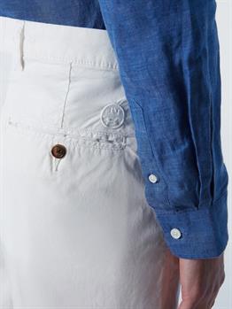 likralı Organik Koton   Şort-Beyaz