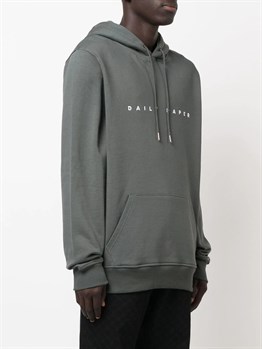 Logo Baskılı Regular  Kapişonlu Sweat-Yeşil