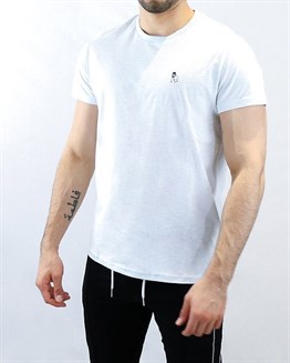 Logolu Basic T shirt-Mavi Açık