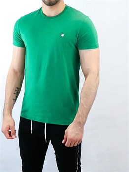 Logolu Basic T shirt-Yeşil