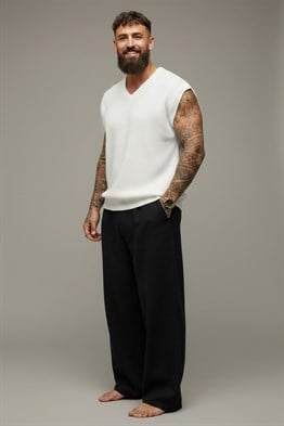 Merserize Kolsuz T-shirt-Beyaz