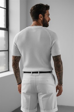 Merserize T-shirt-Beyaz