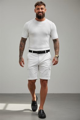 Merserize T-shirt-Beyaz
