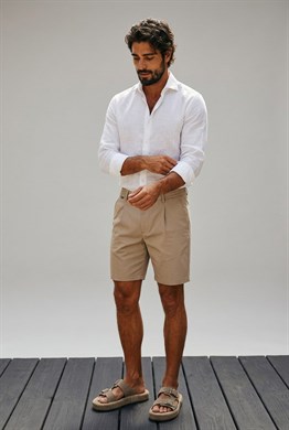 Modal Şort-Bej