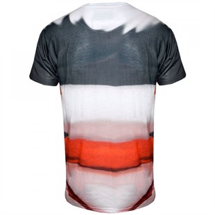 Multicolor Dalgalı T Shirt-Siyah-Kırmızı