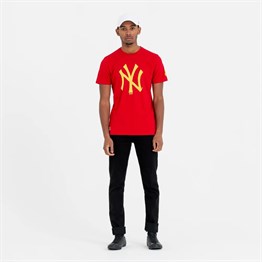 N Y Logo  T shirt-Kırmızı