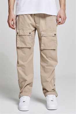 Önden Cepli  Paça Çıtçıtlı Rome Kargo    Pantolon-Bej