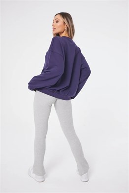 Önü Çelenk Nakışlı  Sweat-Lacivert