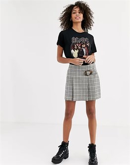 oVERSİZE Ac Dc Baskılı  T shirt-Siyah