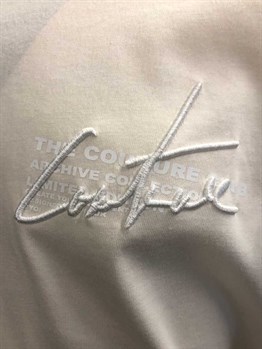 Oversize Archive İmza Nakışlı T shirt-Kirli Beyaz