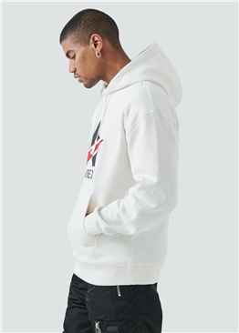 Oversize  Barksdale Kapişonlu Hoody Sweat-Beyaz