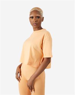 Oversize Basic Crop T shirt-Kavuniçi