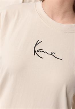 Oversize Basic  Small Logo  T shirt-Krem
