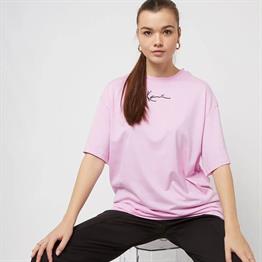 Oversize Basic  Small Logo  T shirt-Pembe