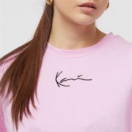 Oversize Basic  Small Logo  T shirt-Pembe