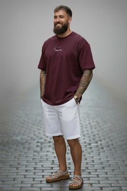 Oversize Forewer T-Shirt-Bordo