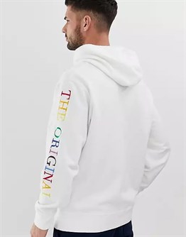 Oversize Kapişonlu 90s Sweat-Beyaz