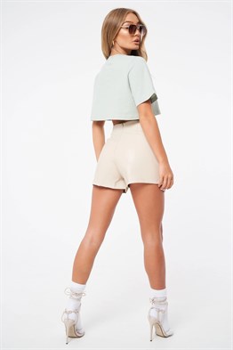 Oversize Kısa Crop T shirt-Mint Yeşili